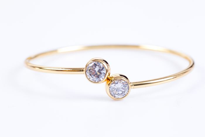 צמיד 2 יהלומים סגור