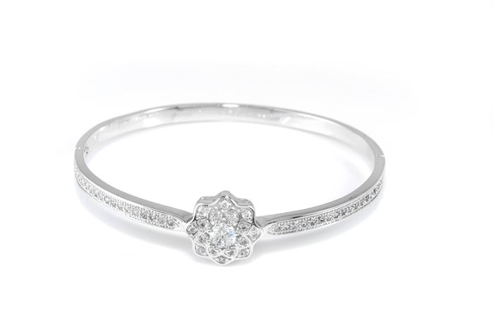 צמיד משובץ יהלומים דגם פרח